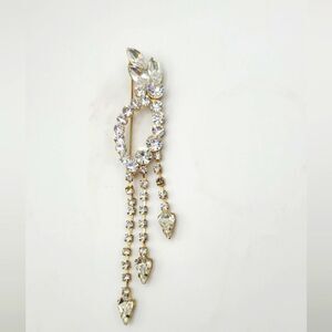 Vintage Brooch  Dangle Rhinestone  Pin